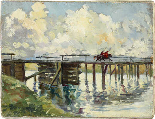 Неизвестный художник. Всадники на переправе